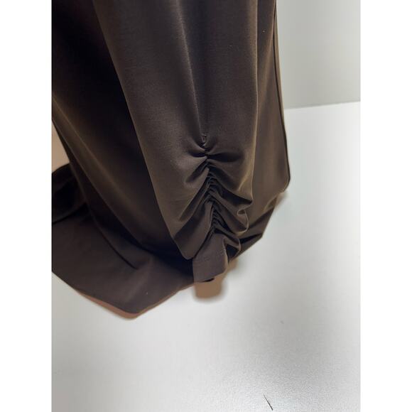 Chico’s Blazer Jacket Women Sz 2 Career Brown 3/4 Sleeve One Button Stretch - Picture 2 of 8